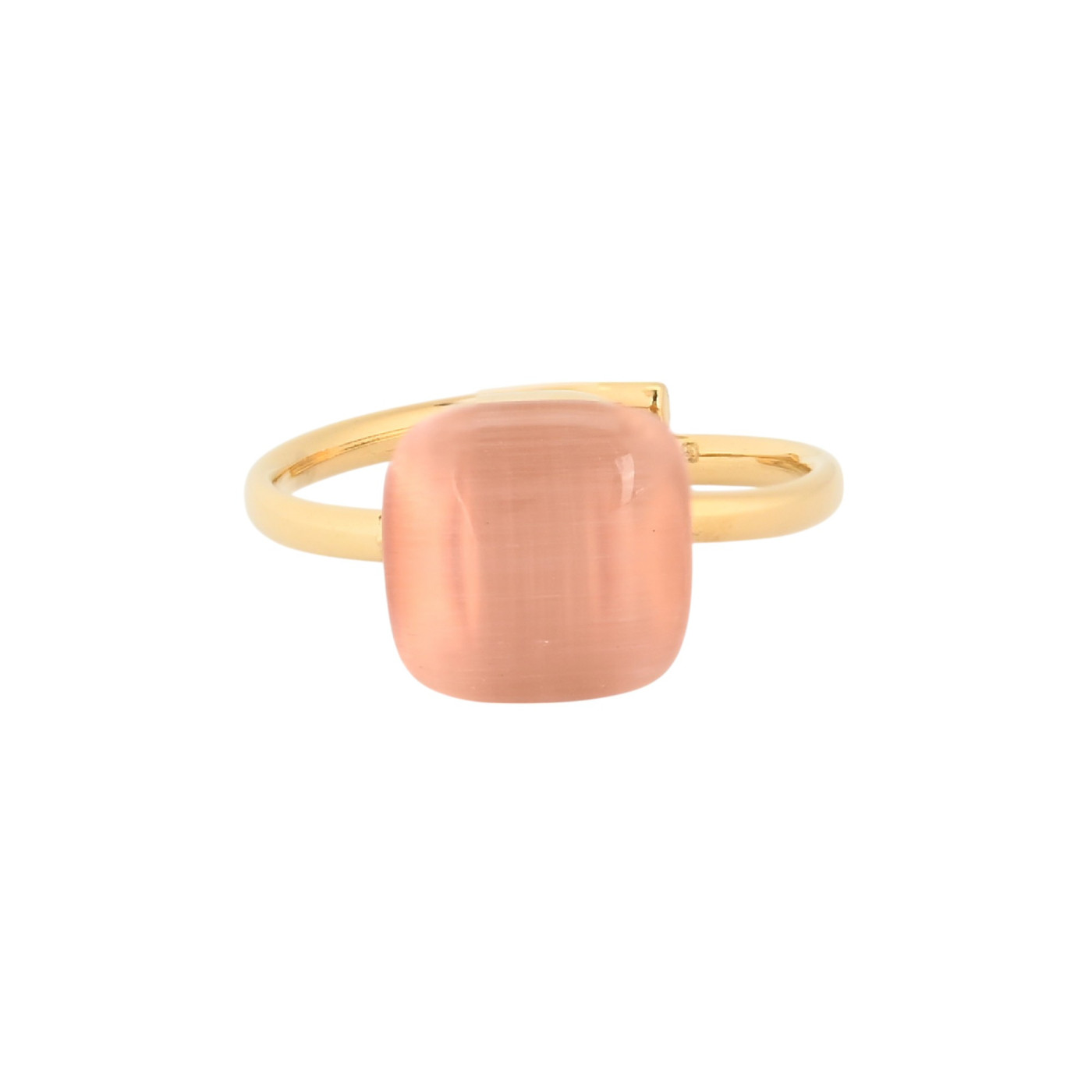 Anillo ajustable acero con piedra cuadrada GB