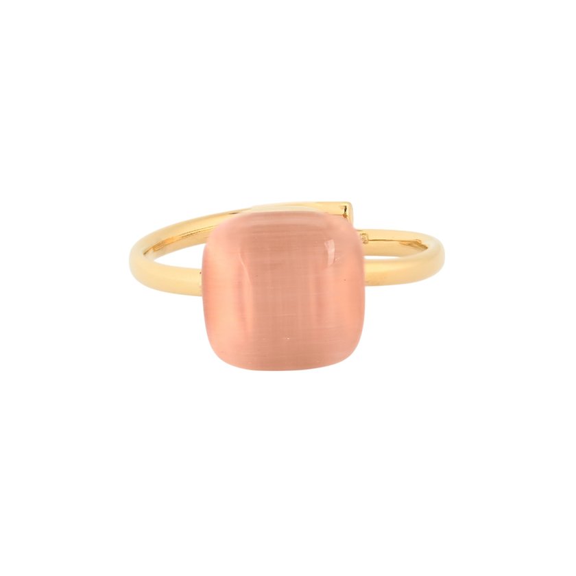 Adjustable ring steel with stone square GB