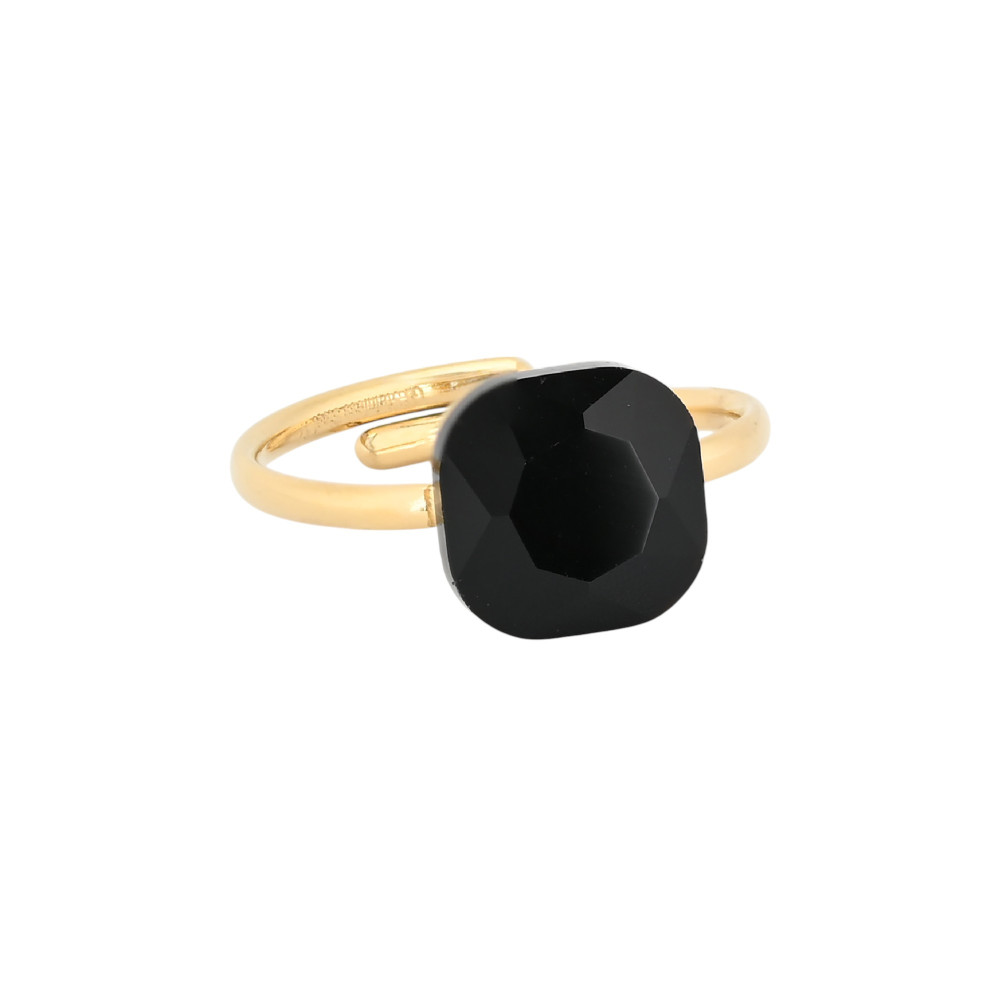 Adjustable ring steel with stone square GB