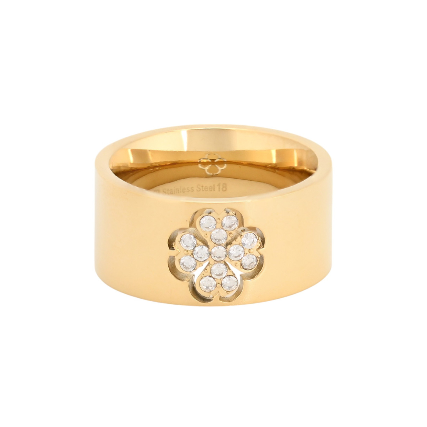 Anillo en acero grueso trérbol GB