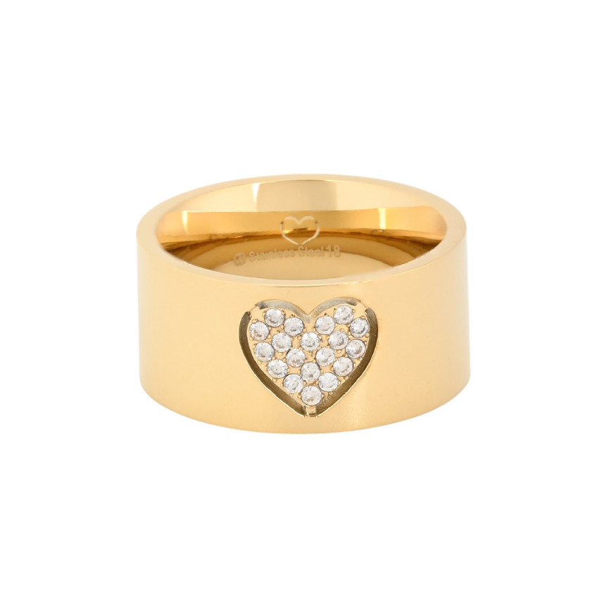 Anello acciaio spesso cuore GB