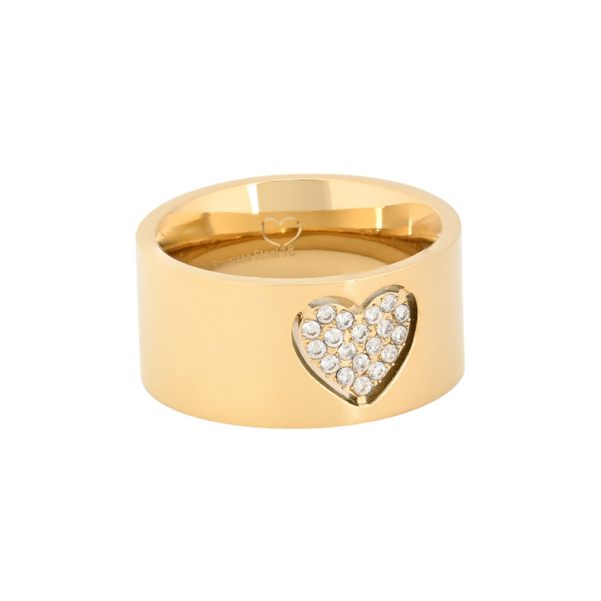 Anello acciaio spesso cuore GB