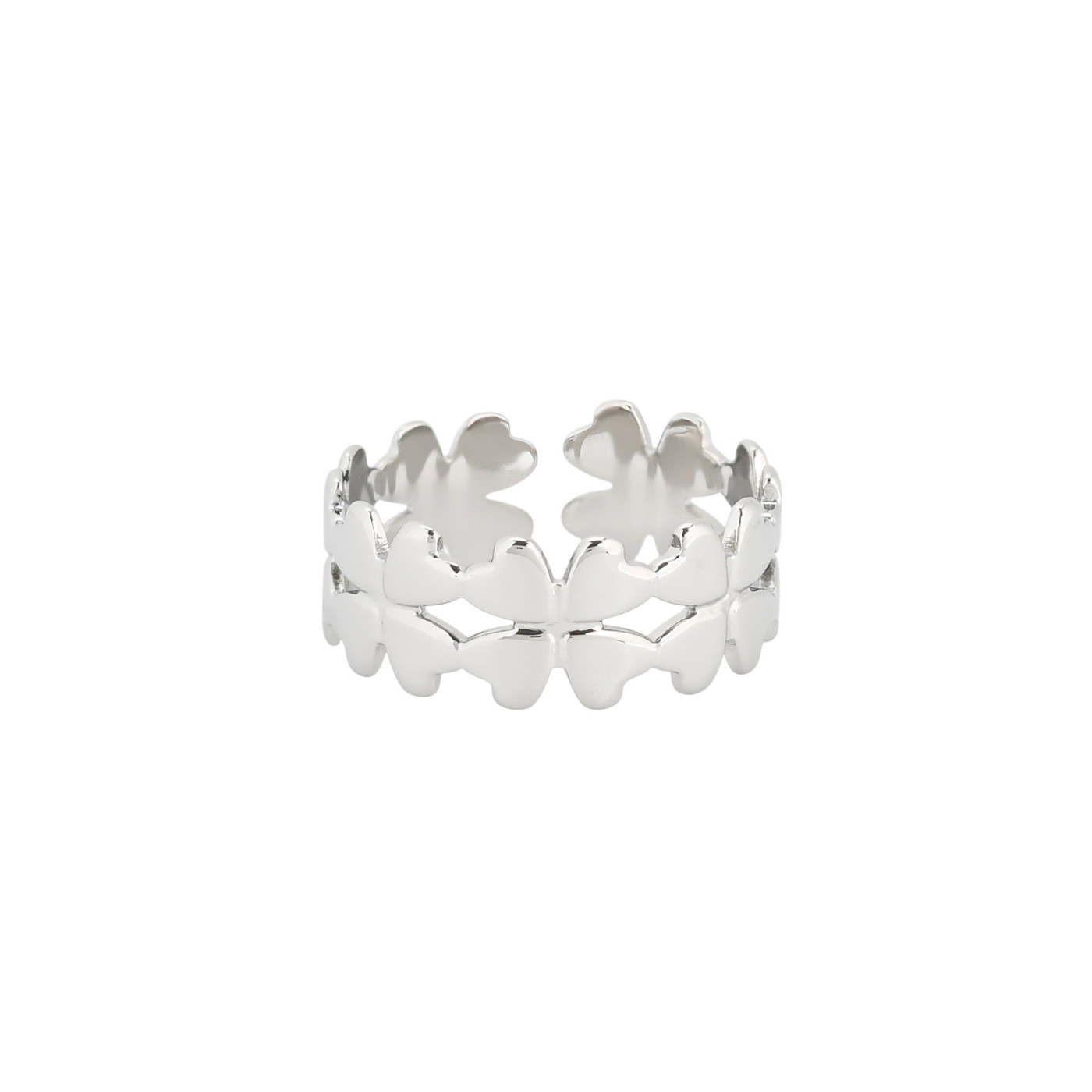 Bague réglable acier trèfles GB