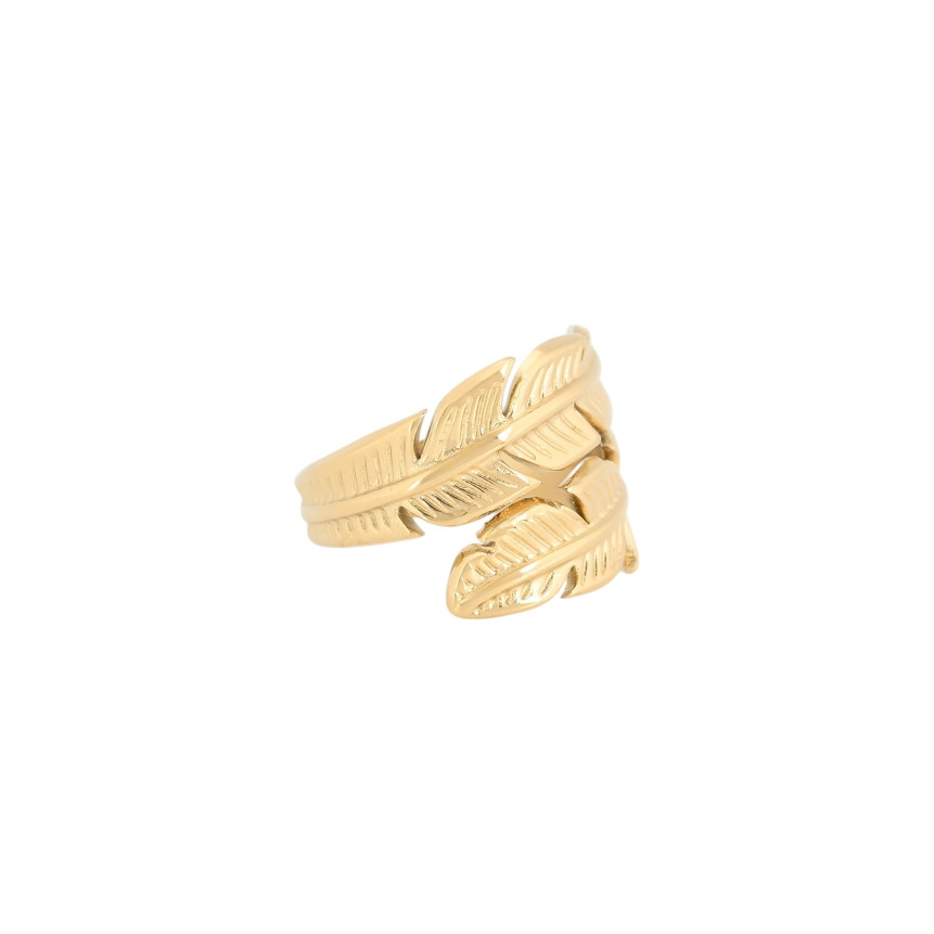 Delicate adjustable ring with two leaves