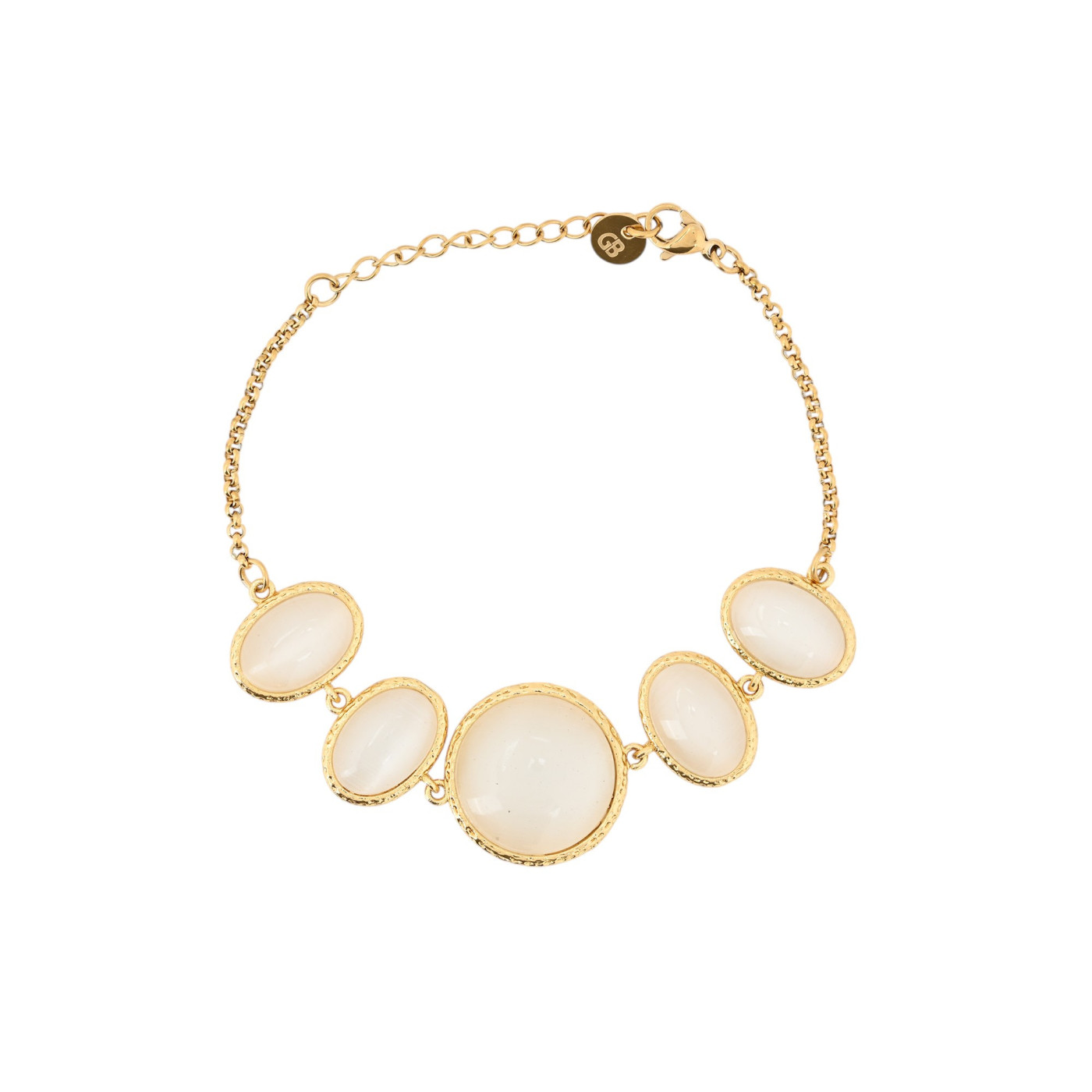 Bracelet 5 oval stones GB