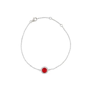 Pulseira Luxury redonda vermelha