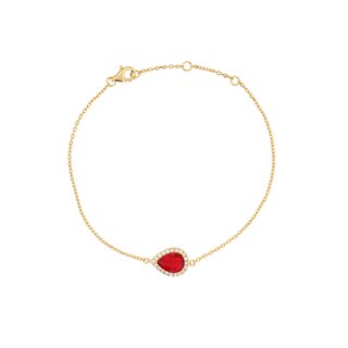S925 bracelet oval red GB