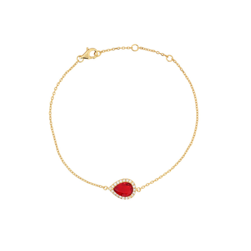 Pulsera S925 oval rojo GB