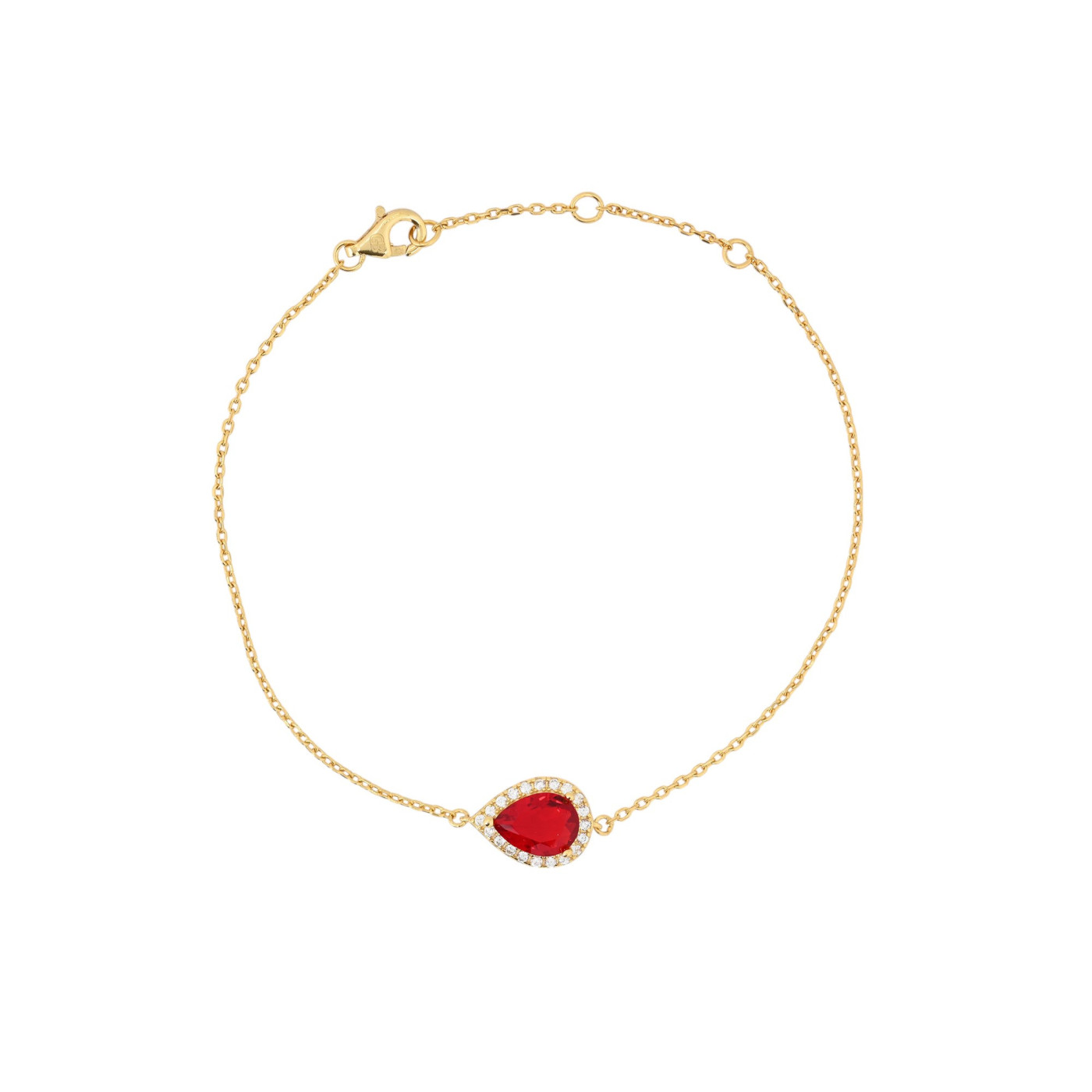 Pulsera S925 oval rojo GB
