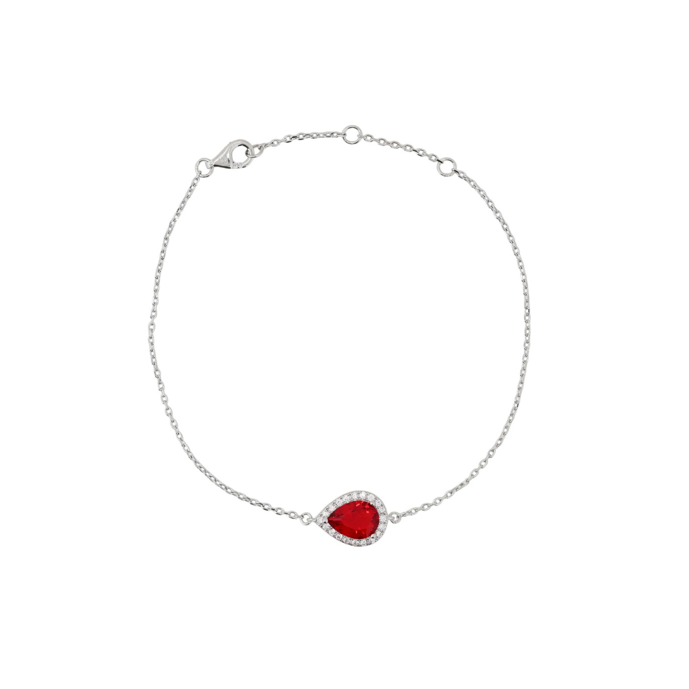 Pulsera S925 oval rojo GB