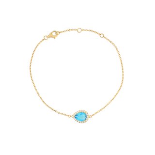 S925 bracelet oval blue GB