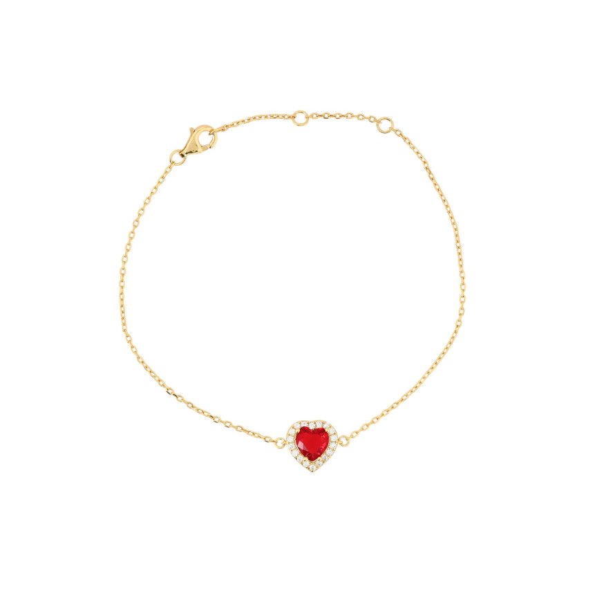 S925 bracelet heart red GB