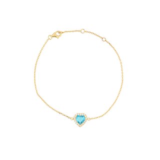 S925 bracelet heart blue GB