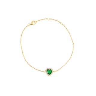 S925 bracelet heart green GB