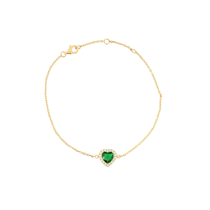 Pulsera S925 corazón verde GB