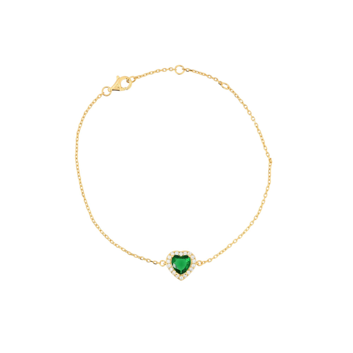 Pulsera S925 corazón verde GB