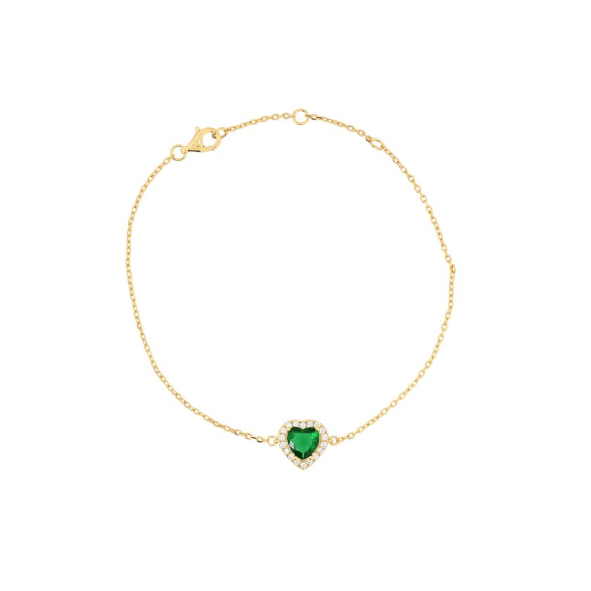 S925 bracelet heart green GB