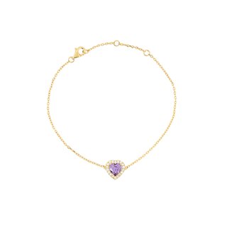 S925 bracelet heart lilac GB