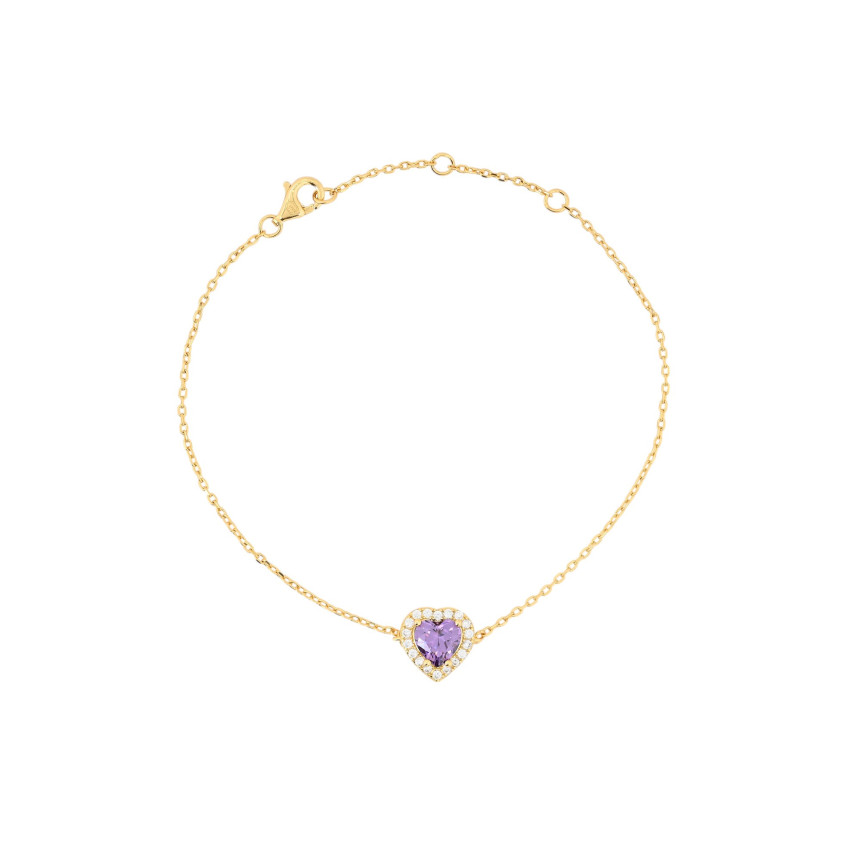 Pulsera S925 corazón lila GB