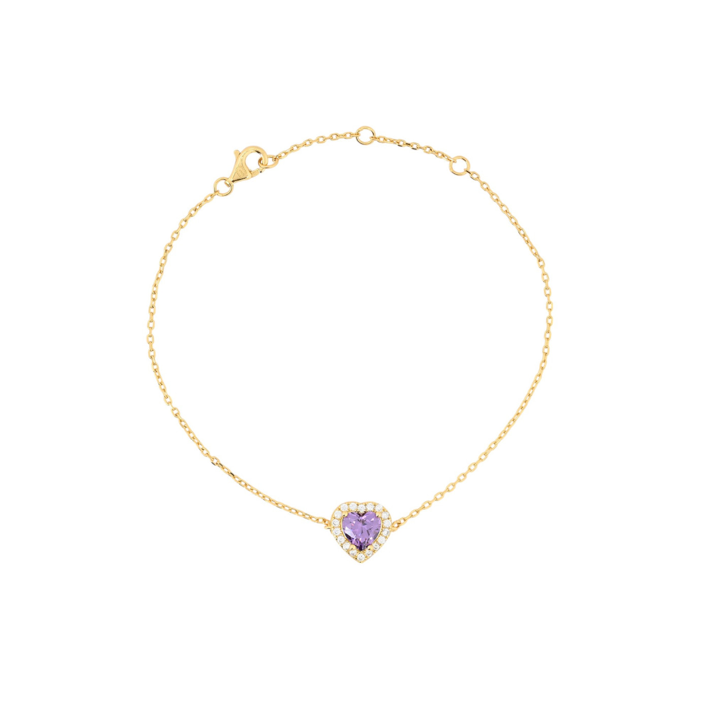 Pulsera S925 corazón lila GB