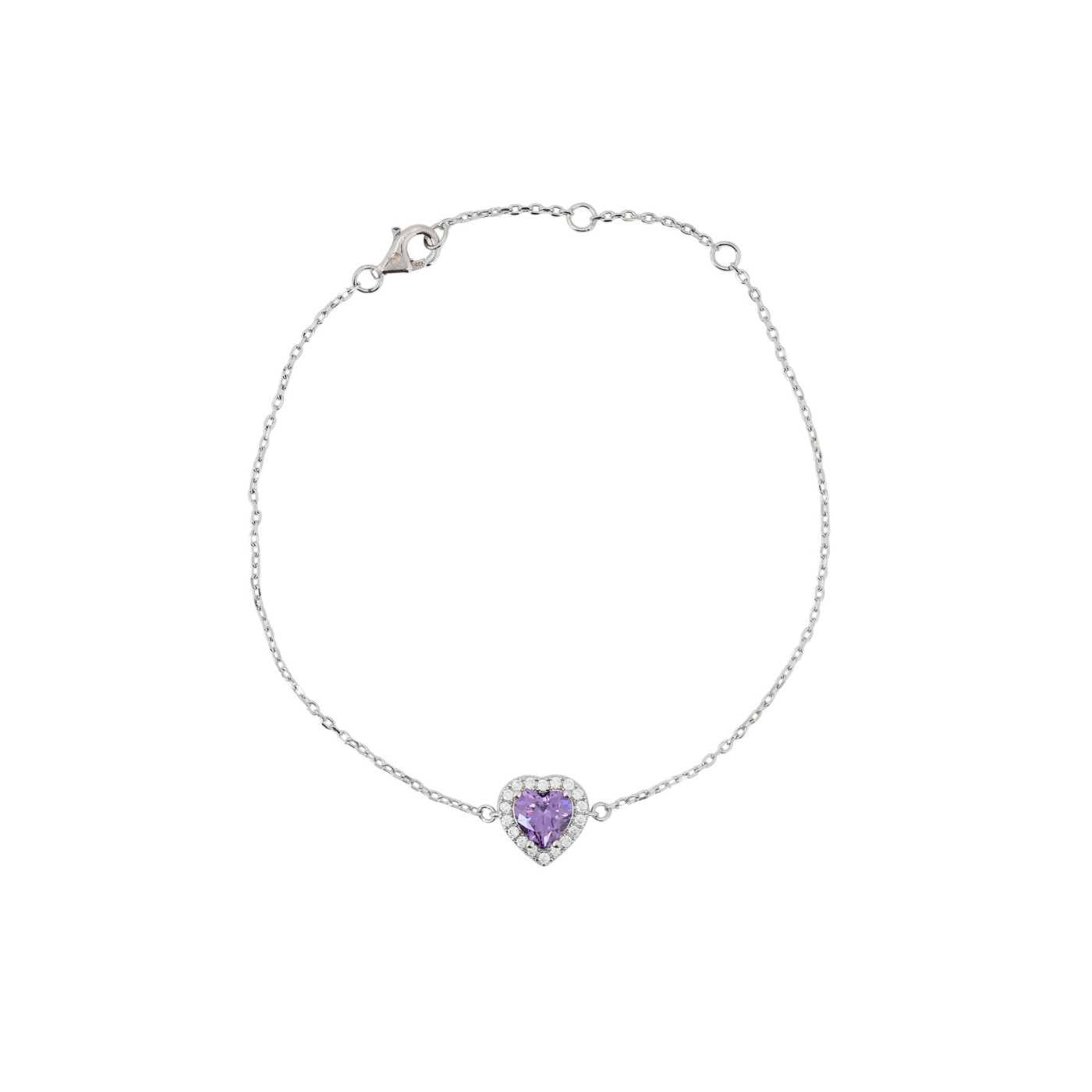 Pulsera S925 corazón lila GB