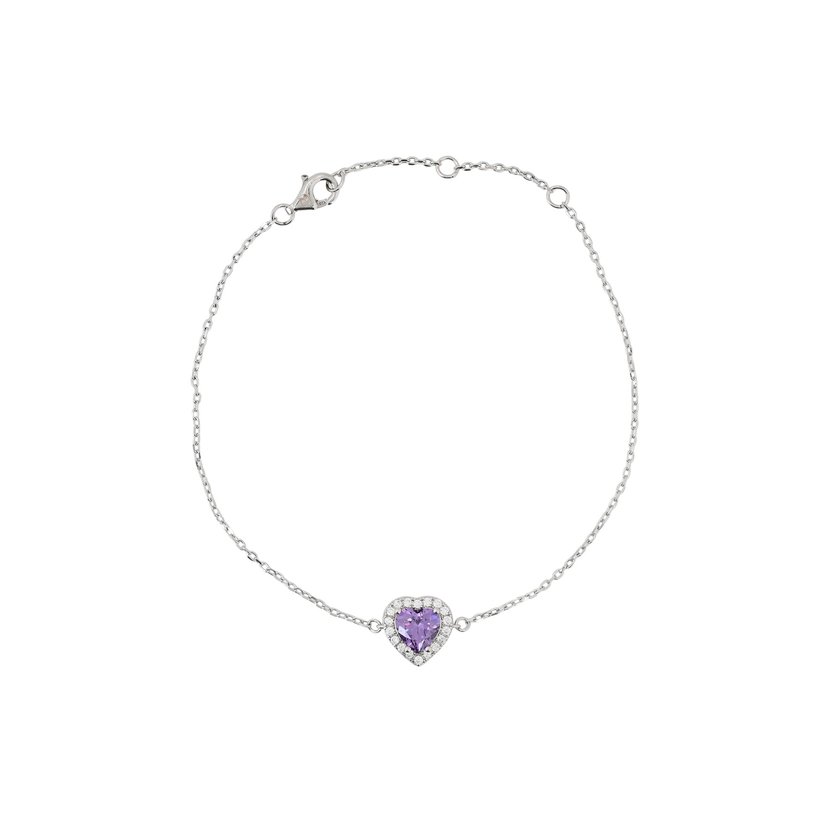 S925 bracelet heart lilac GB