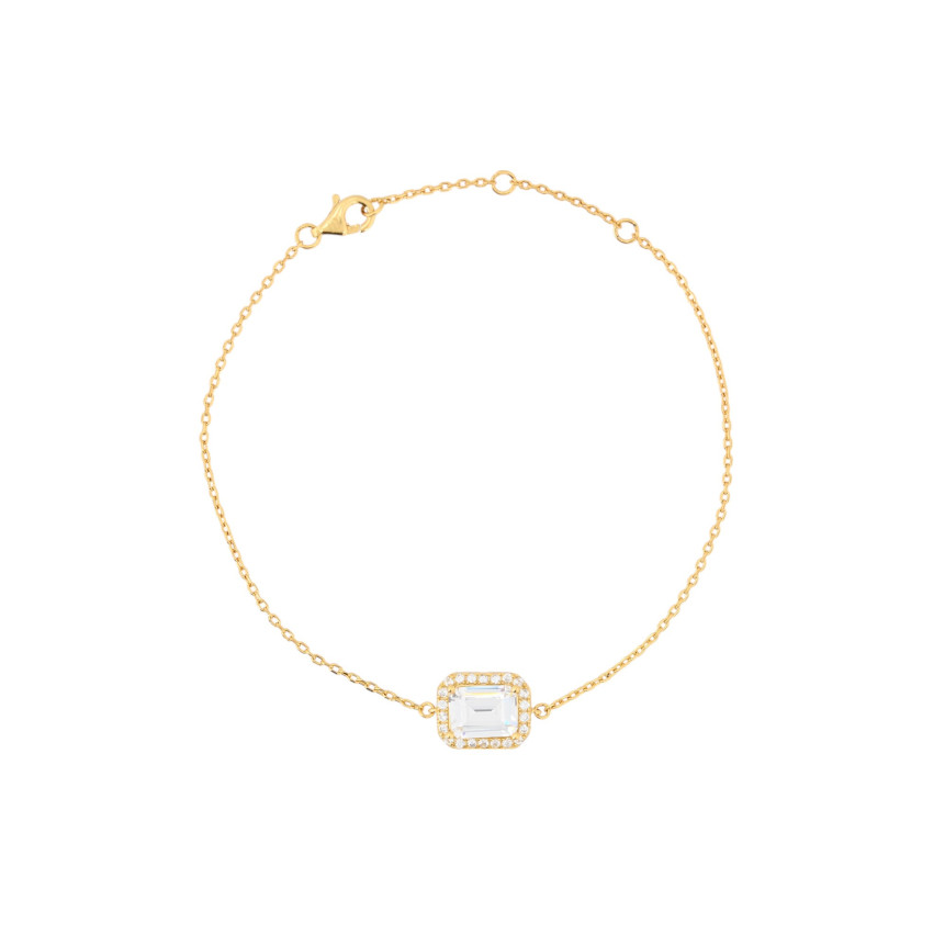 Pulsera S925 rectangular transparente GB