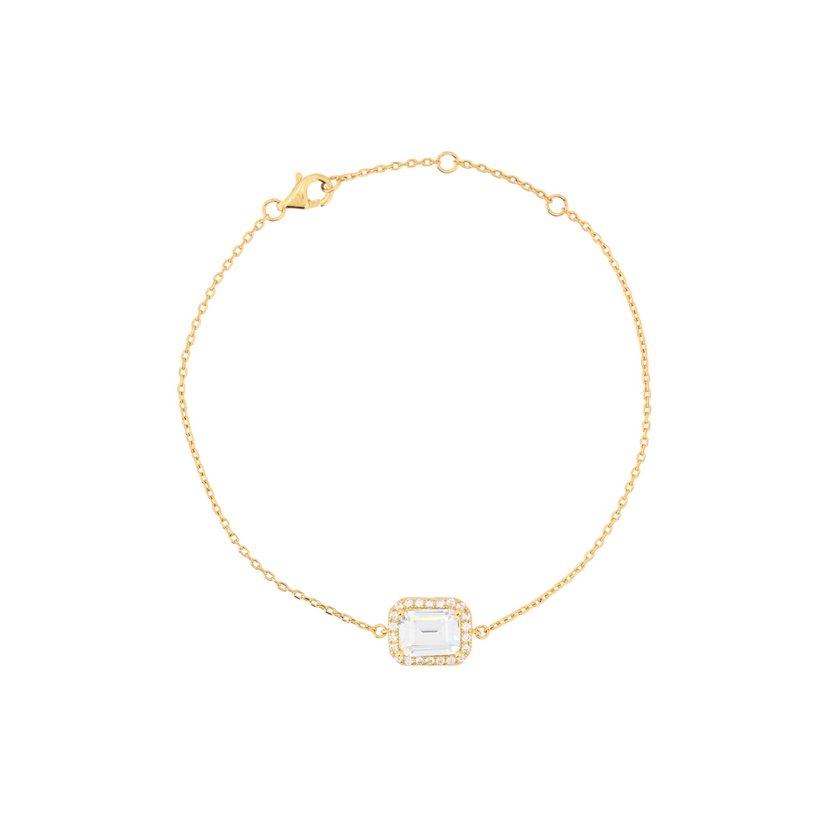 S925 bracelet rectangular transparent GB