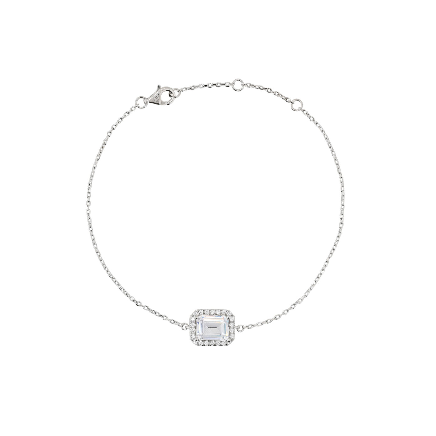 Pulsera S925 rectangular transparente GB