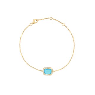 S925 bracelet rectangular blue GB