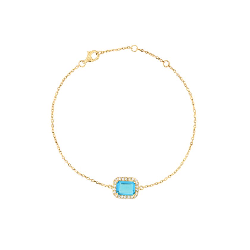 S925 bracelet rectangular blue GB