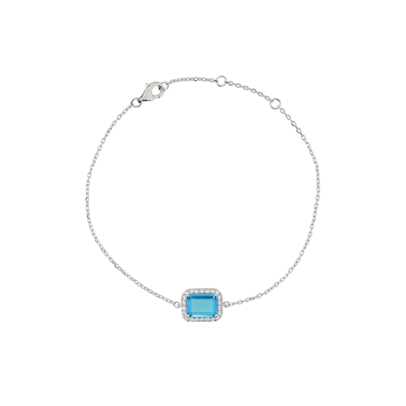 Pulsera S925 rectangular azul GB