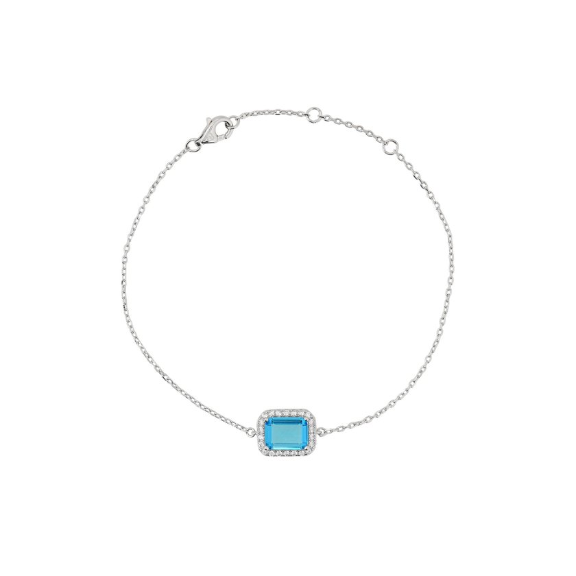 S925 bracelet rectangular blue GB