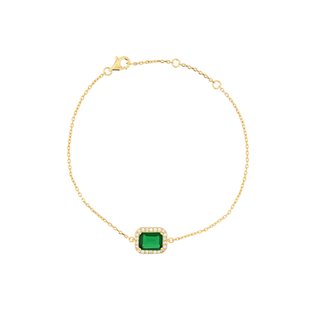 S925 bracelet rectangular green GB