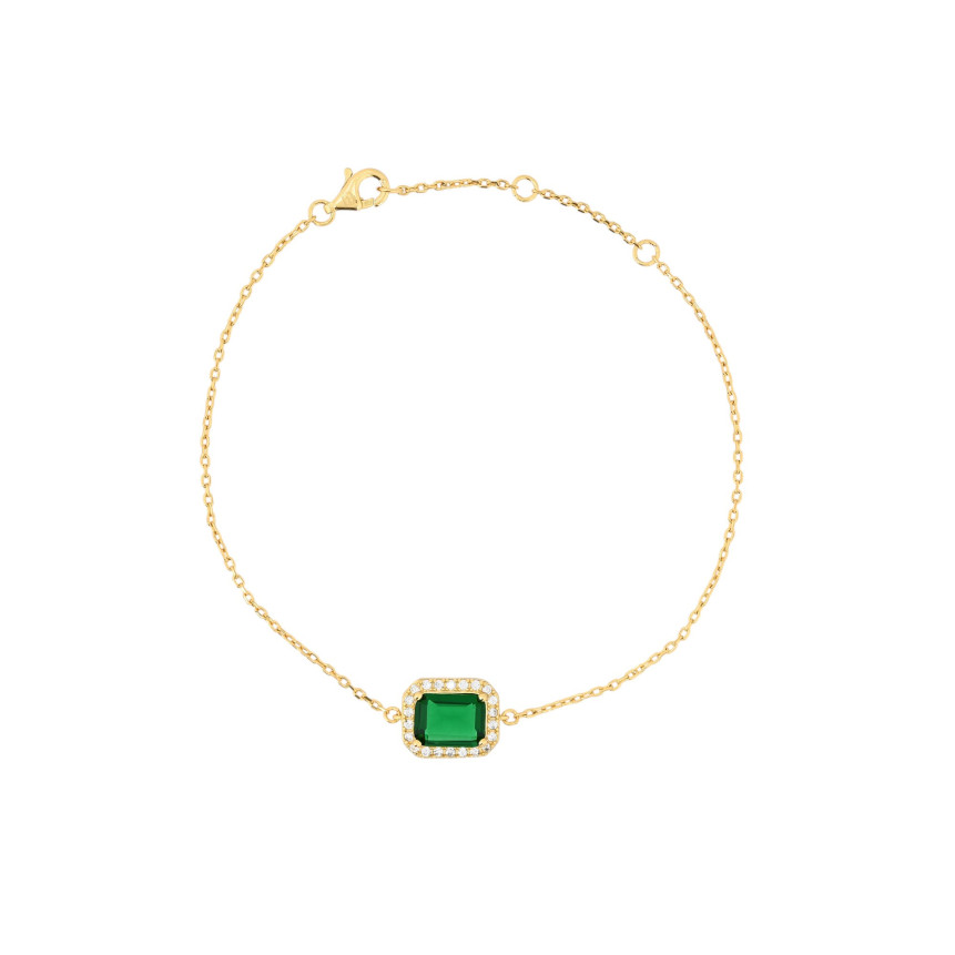 S925 bracelet rectangular green GB