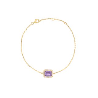 S925 bracelet rectangular lilac GB