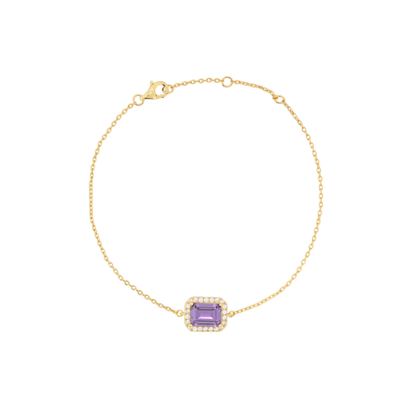 Pulsera S925 rectangular lila GB