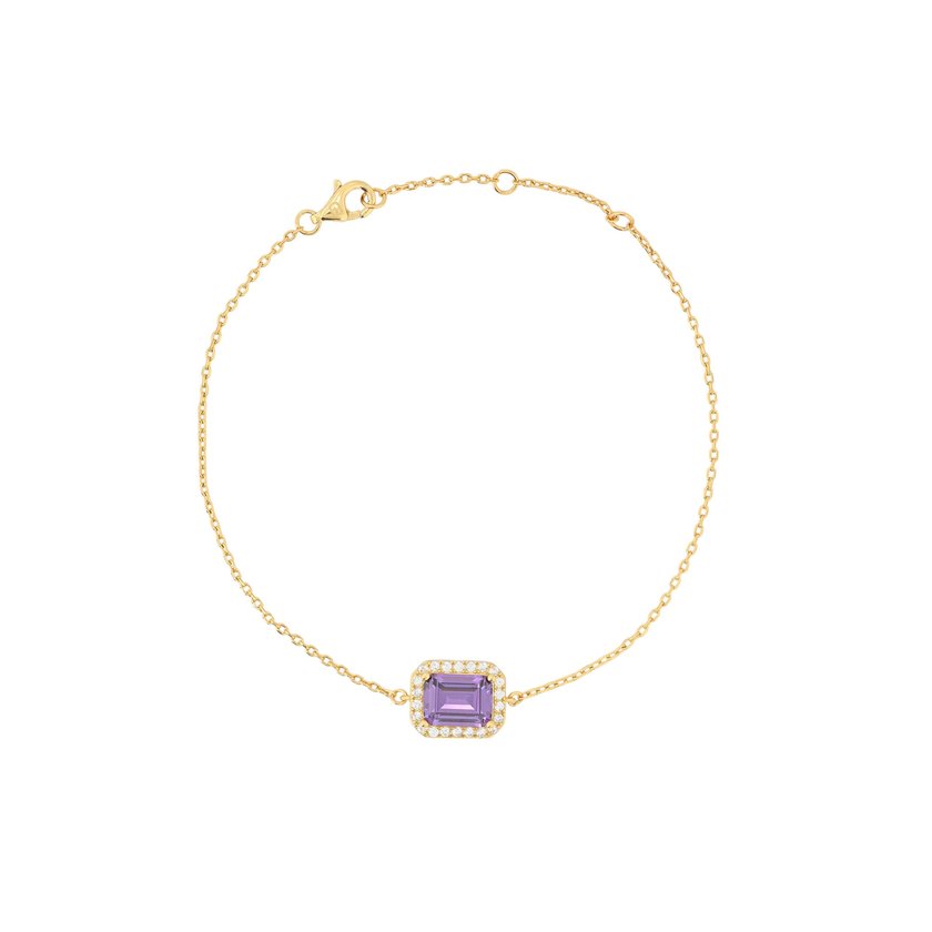 S925 bracelet rectangular lilac GB