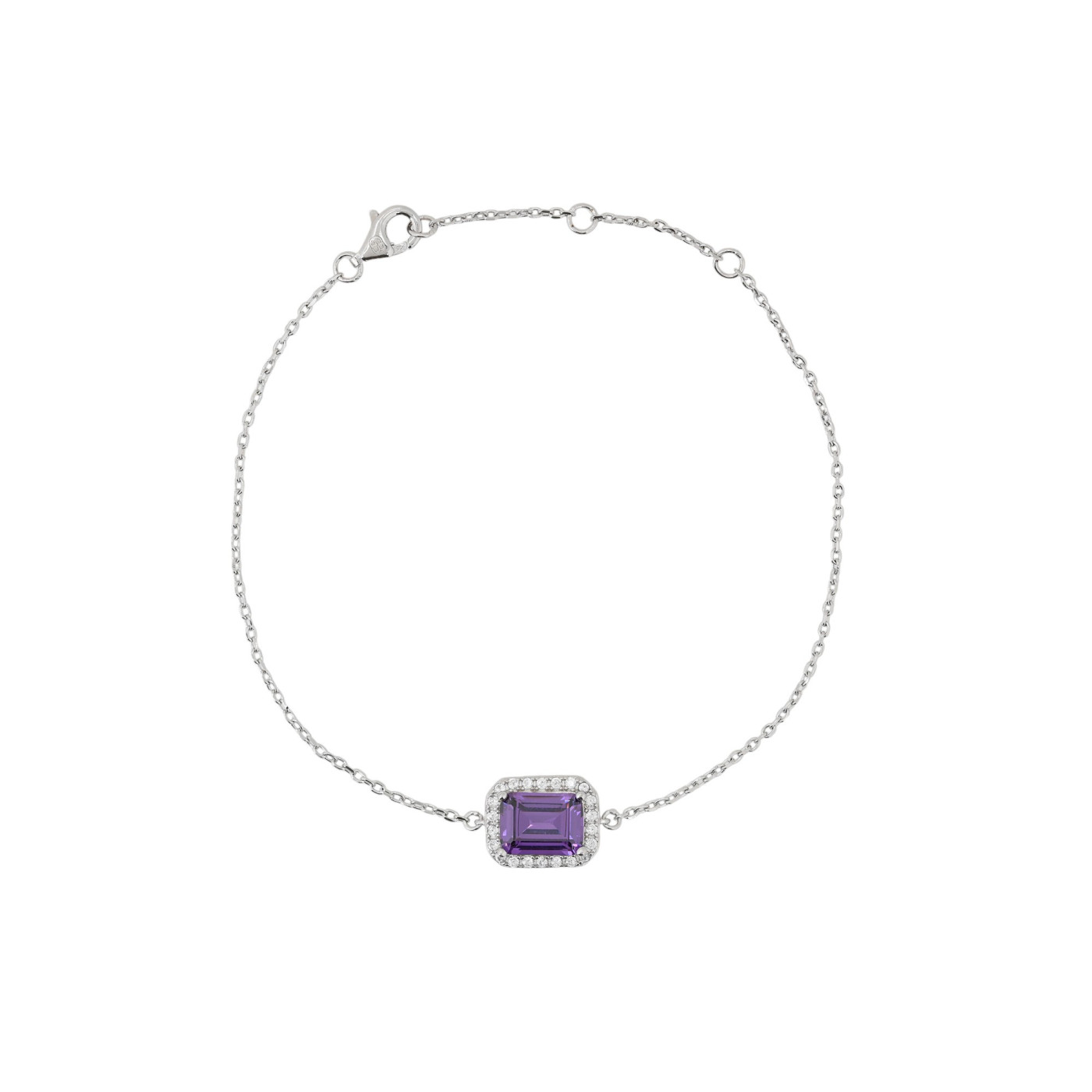 Pulsera S925 rectangular lila GB