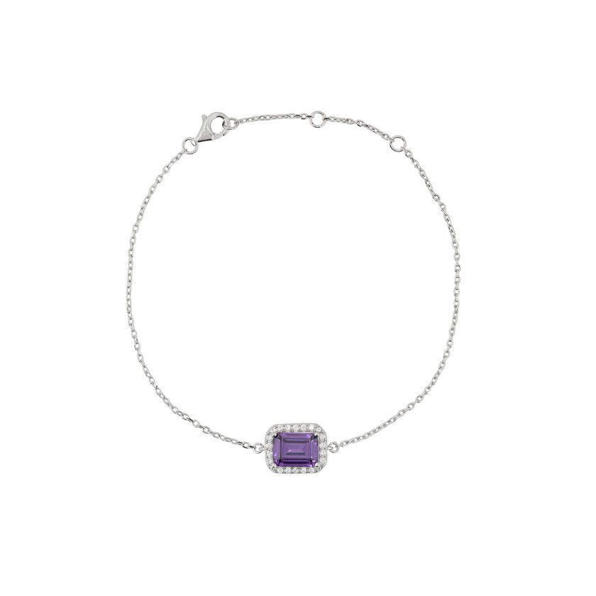 S925 bracelet rectangular lilac GB