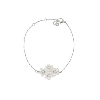 Bracciale in acciaio madreperla fiore GB