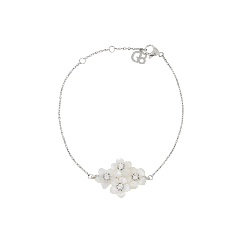 Bracelet en acier nacre fleur GB