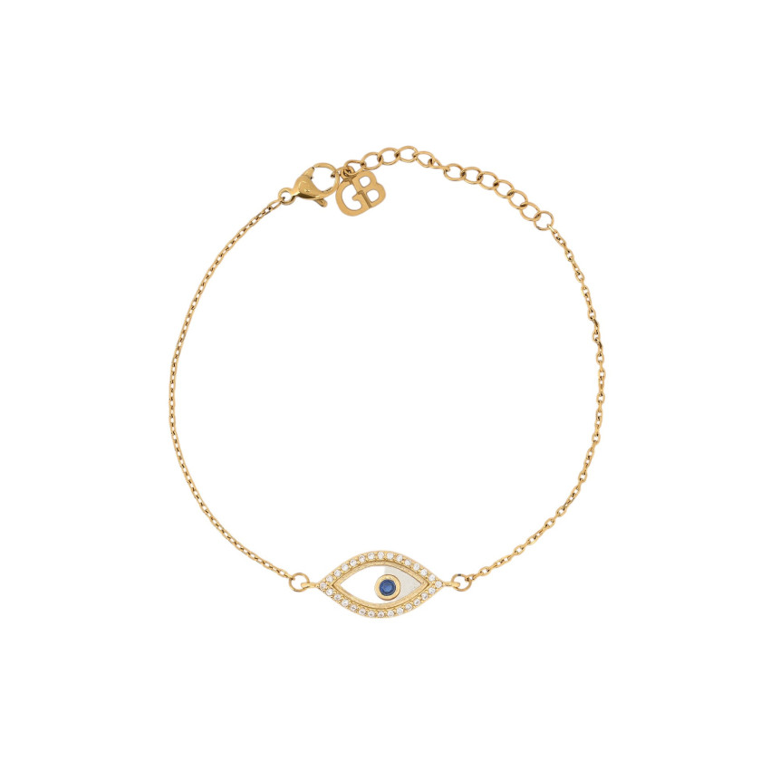 Bracelet semi précieuses oeil avec zircones GB