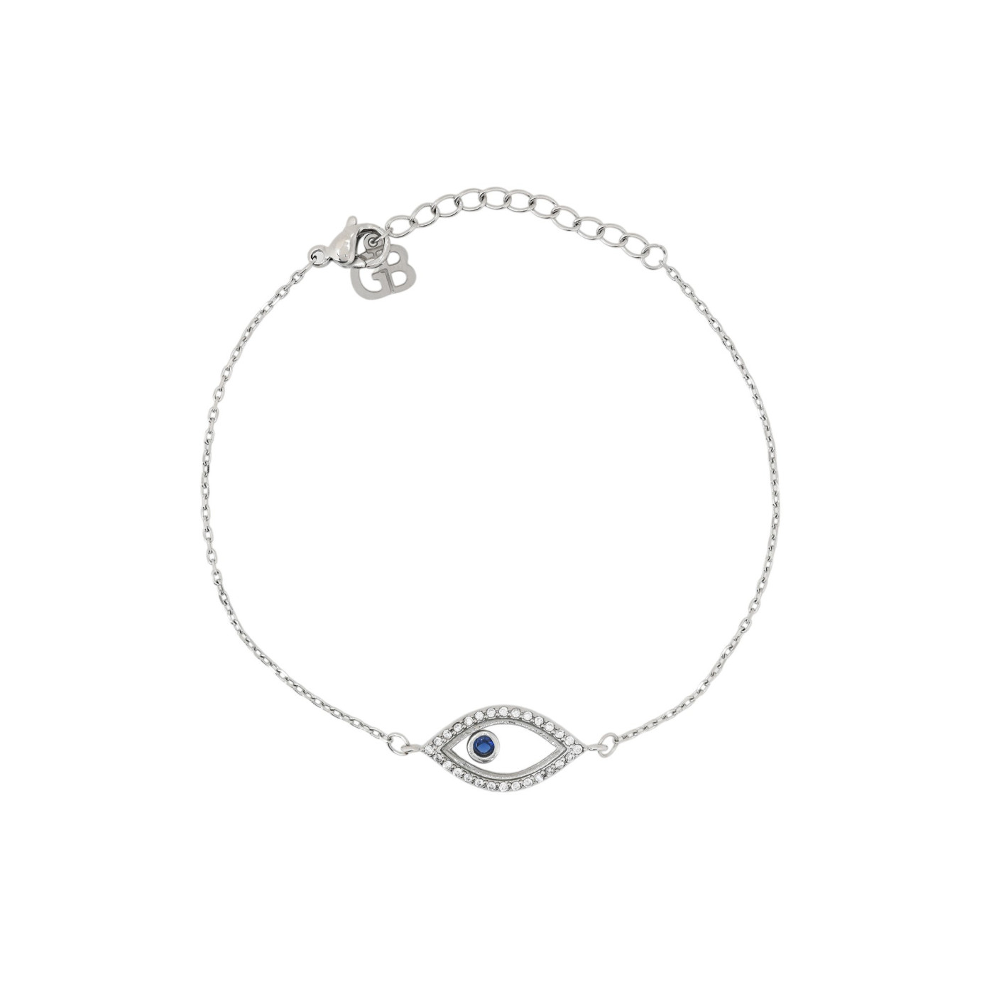 Semi precious bracelet eye with zirconies GB