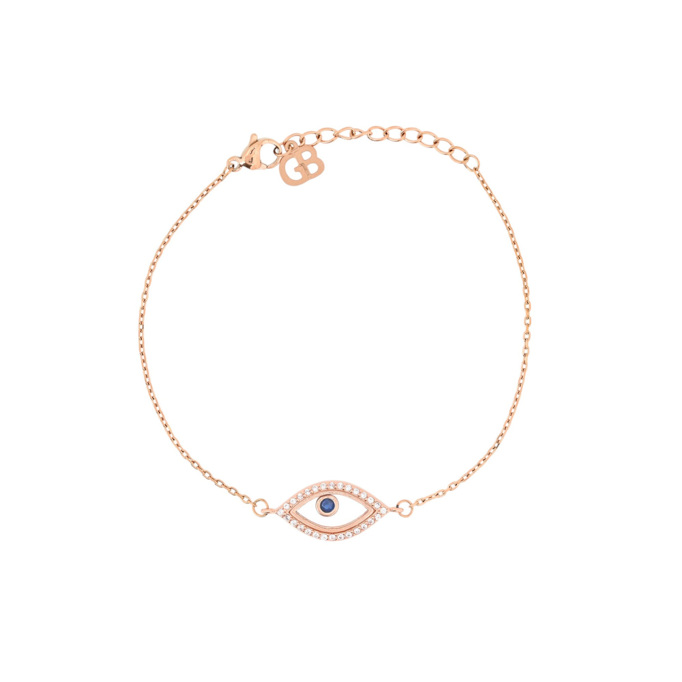 Semi precious bracelet eye with zirconies GB