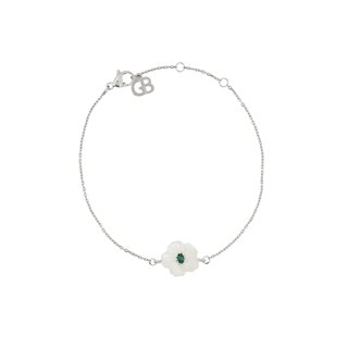 Bracciale in acciaio madreperla fiore verdi GB