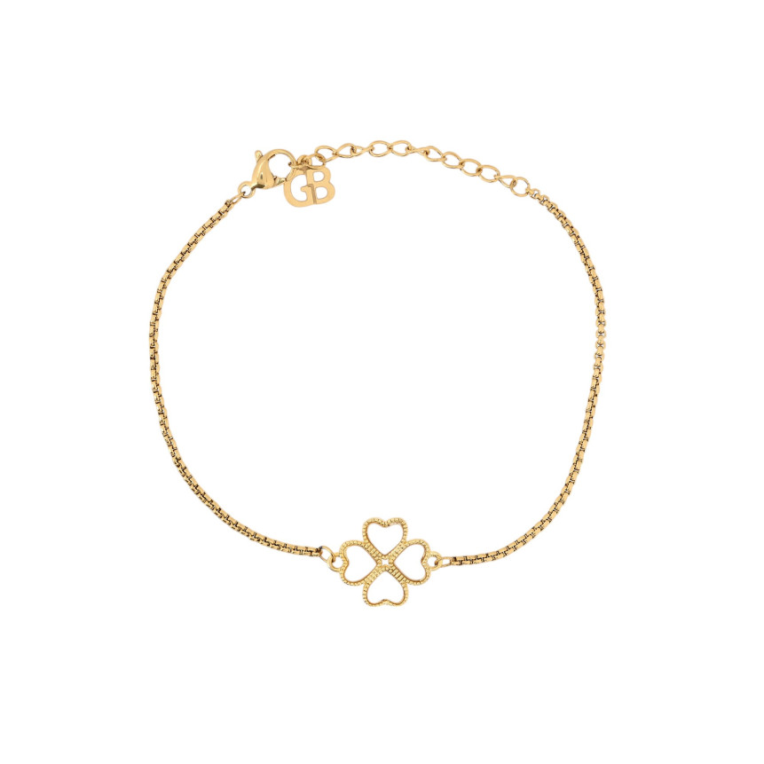 Bracelet in semi jewel clover two faces GB