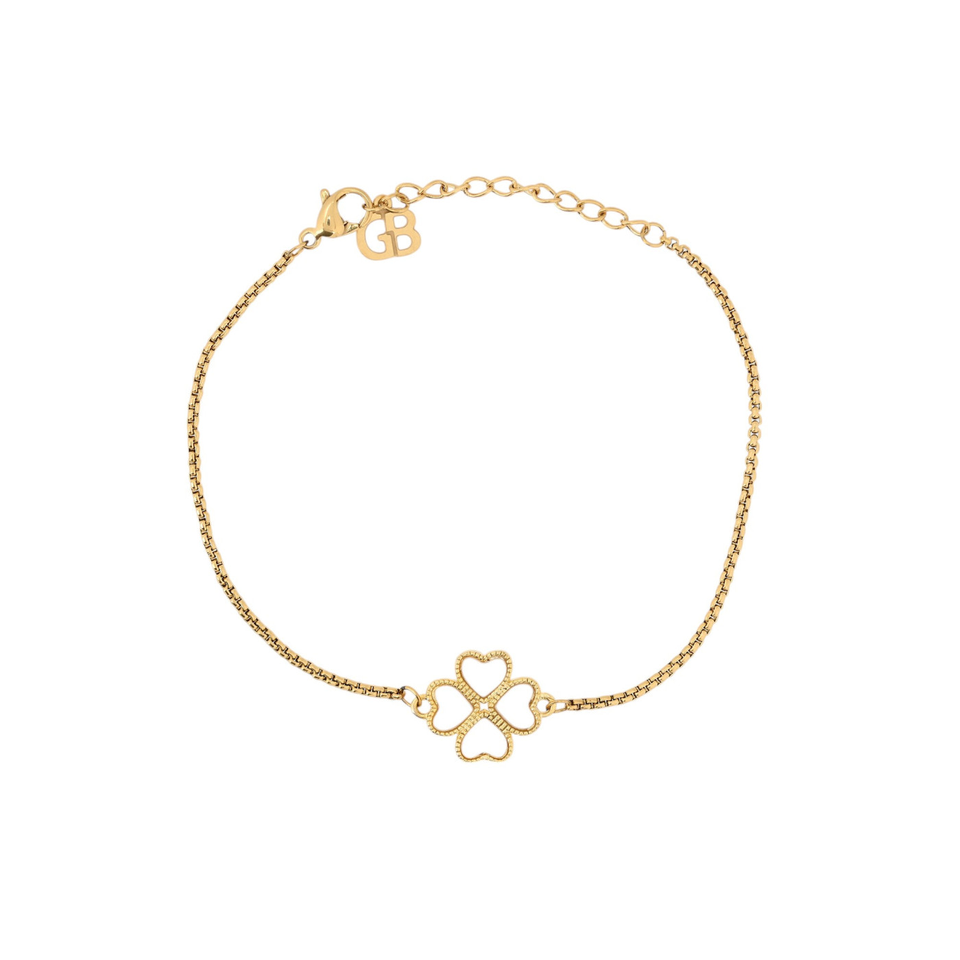 Pulsera en semi joya trébol de dos caras GB