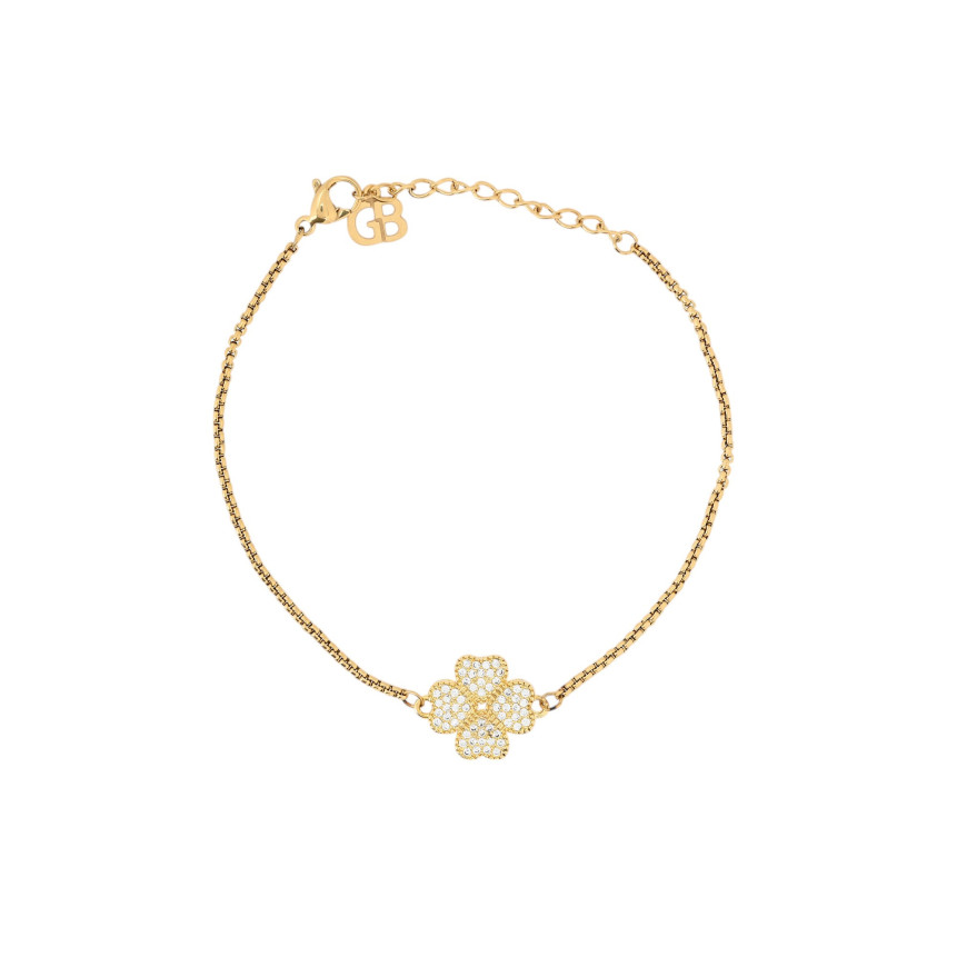 Bracelet in semi jewel clover two faces GB