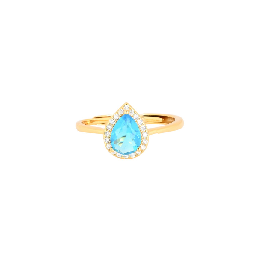 S925 adjustable ring oval blue GB